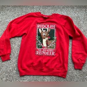 Vintage 90s Rudolph the Red nose reindeer men’s crewneck